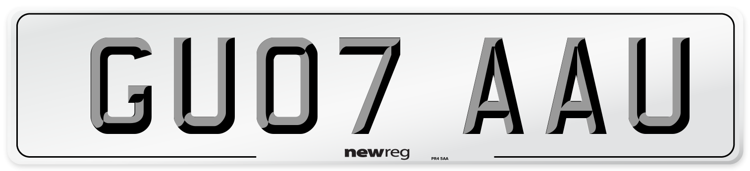 GU07 AAU Number Plate from New Reg